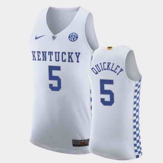 Men Kentucky Wildcats Immanuel Quickley Authentic White College Basketball Jersey